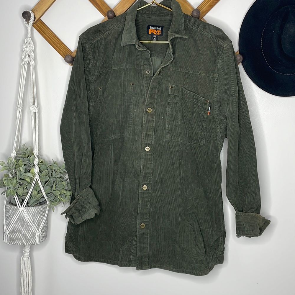 Timberland PRO Men's Olive Corduroy Work Shirt Jacket